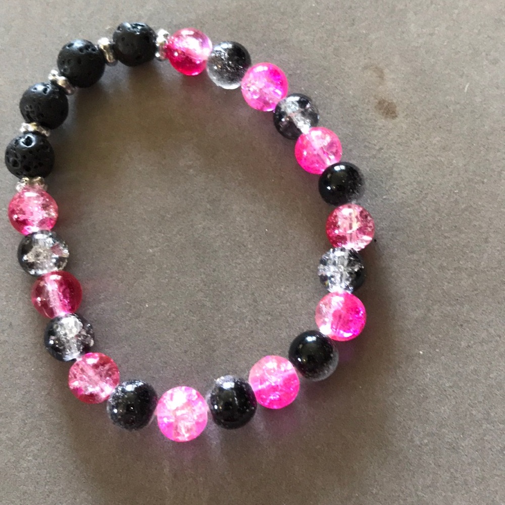 Handmade Aromatherapy bracelet   6.5. Pink/fushia